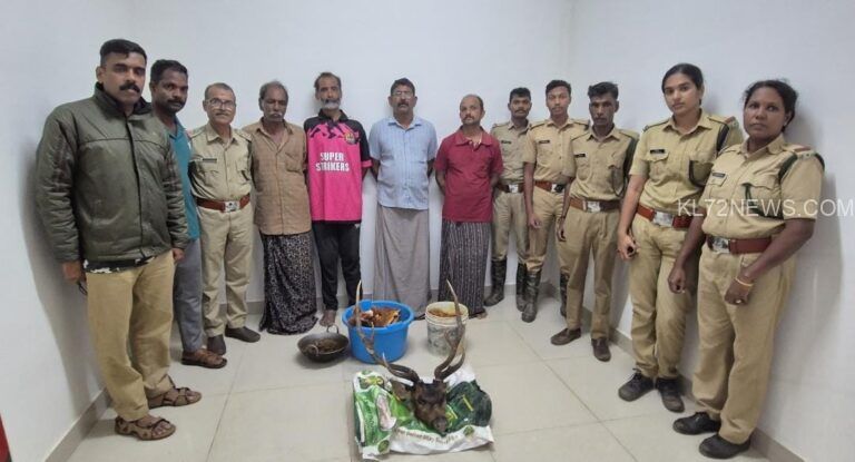 മാനിനെ വേട്ടയാടി കറിവെച്ചു; നാല് പേർ പിടിയിൽ