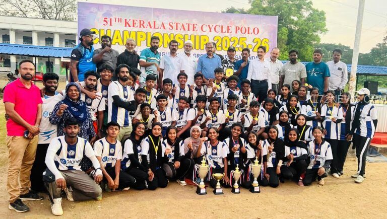 സംസ്ഥാന സൈക്കിൾ പോളോ മത്സരത്തിൽ വയനാടിന് രണ്ടാം സ്ഥാനം.