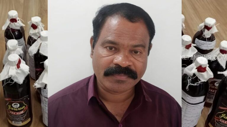 23 ലിറ്റർ മദ്യവുമായി കുപ്രസിദ്ധ വിൽപ്പനക്കാരൻ ‘മുത്തപ്പൻ സുരേഷ്’ പിടിയിൽ
